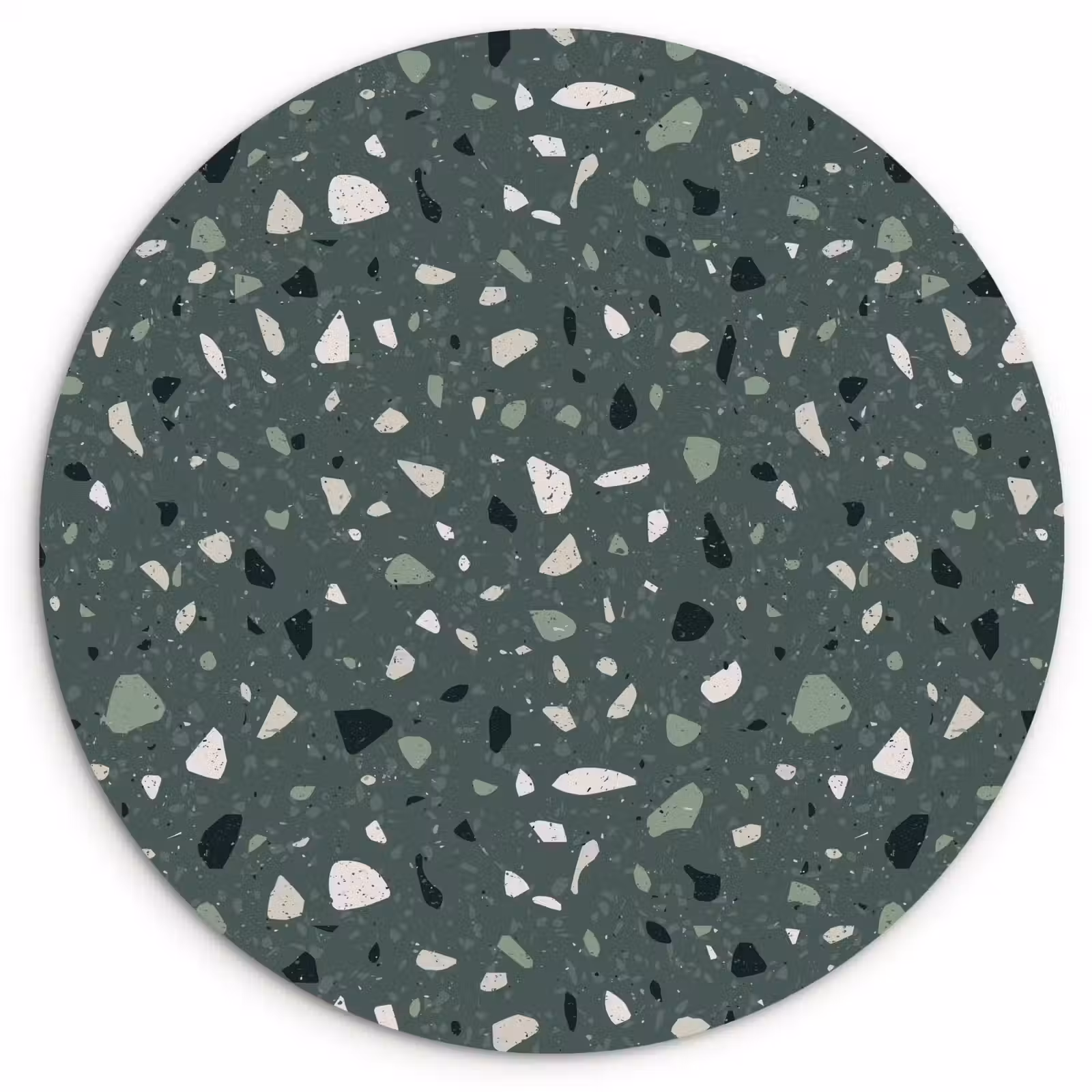 Muurcirkel - Terrazzo - Patroon - Kleurrijk - Groen — 1