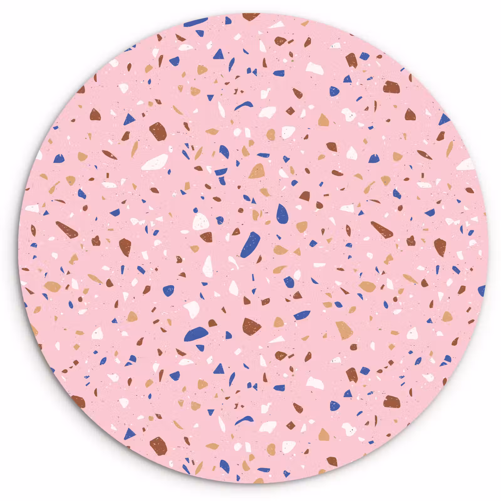 Muurcirkel - Terrazzo - Patroon - Kleurrijk - Roze — 1