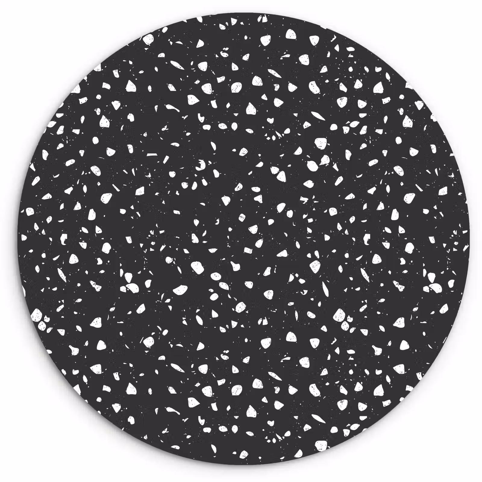 Muurcirkel - Terrazzo - Patroon - Zwart - Wit — 1