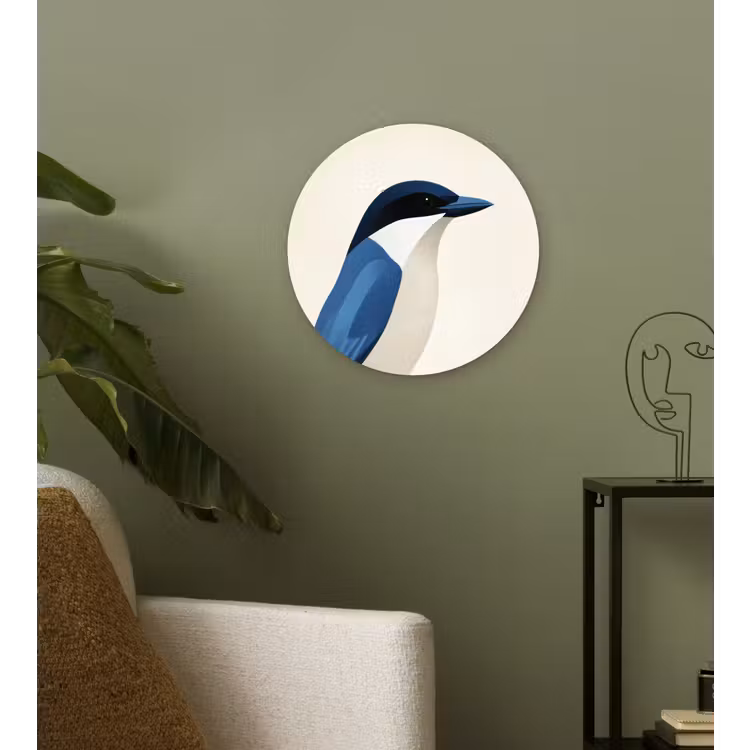Muurcirkel - Illustratie - Blauw - Vogel — 3