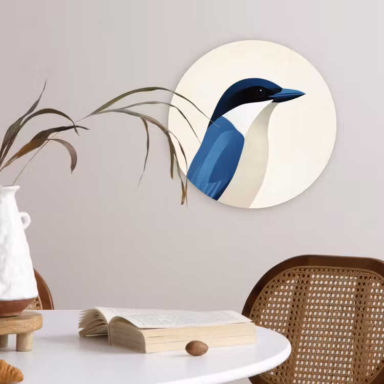 Muurcirkel - Illustratie - Blauw - Vogel — 4