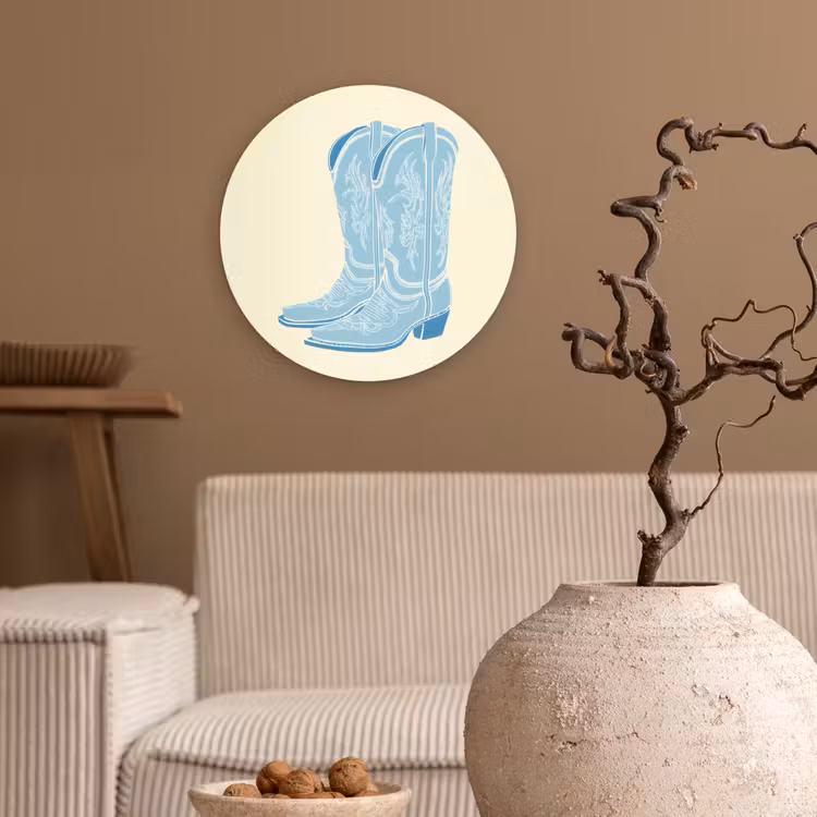 Muurcirkel - Illustratie - Cowboylaarzen - Patroon — 2