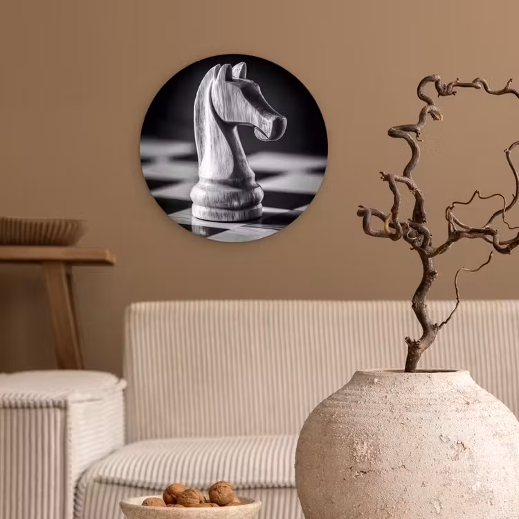 Muurcirkel - Paard - Hout - Schaalbord - Zwart — 2