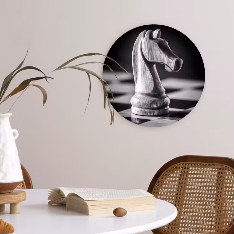 Muurcirkel - Paard - Hout - Schaalbord - Zwart — 4
