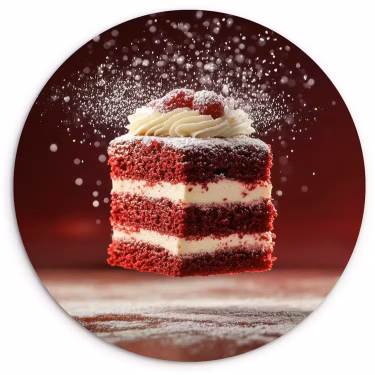 Muurcirkel - Rode - Velvet - Taart - Eten — 1