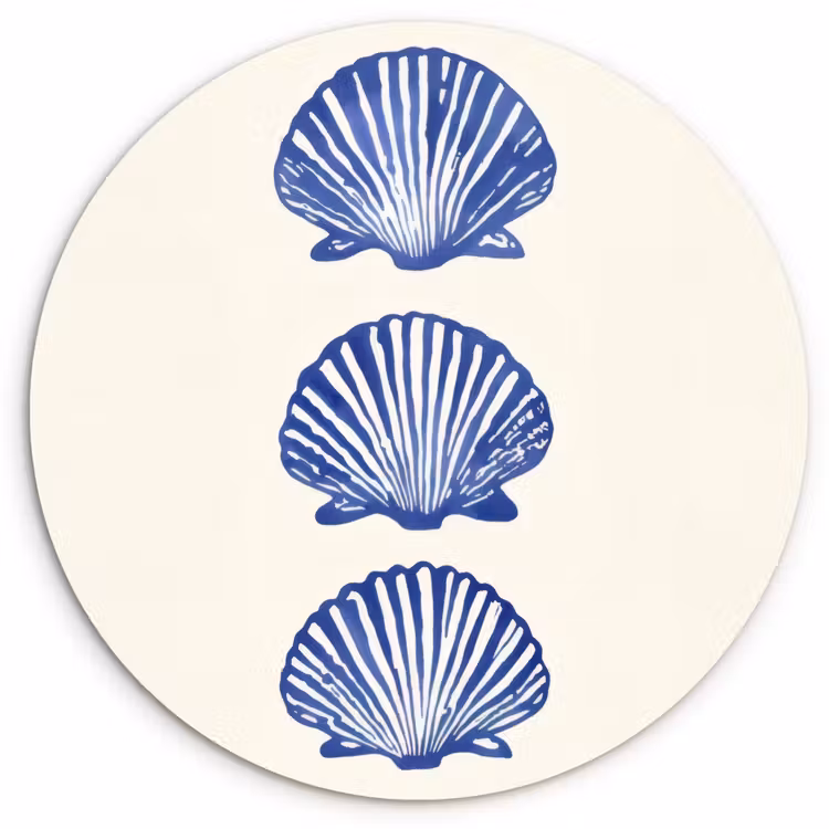 Muurcirkel - Schelpen - Blauw - Patroon — 1