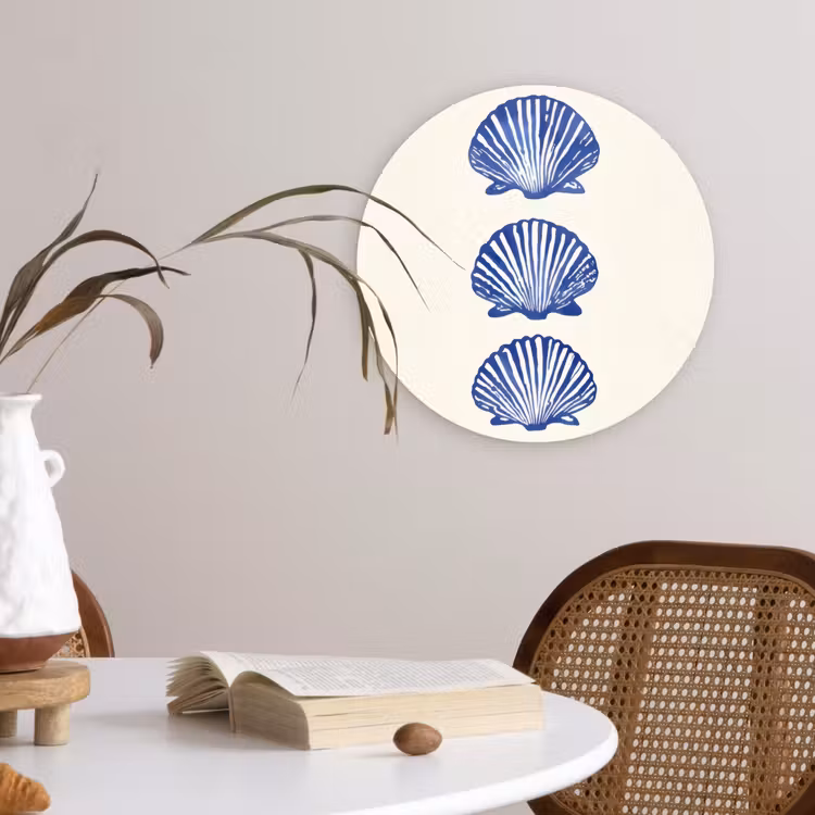 Muurcirkel - Schelpen - Blauw - Patroon — 4