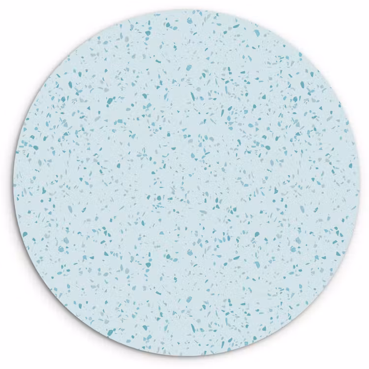 Muurcirkel - Terrazzo - Patroon - Kleurrijk - Baby Blauw — 1