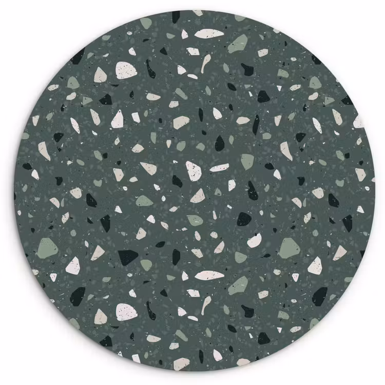 Muurcirkel - Terrazzo - Patroon - Kleurrijk - Groen — 1