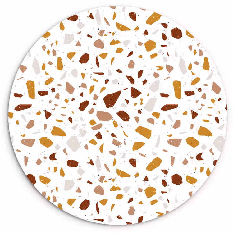 Muurcirkel - Terrazzo - Patroon - Wit - Urban — 1