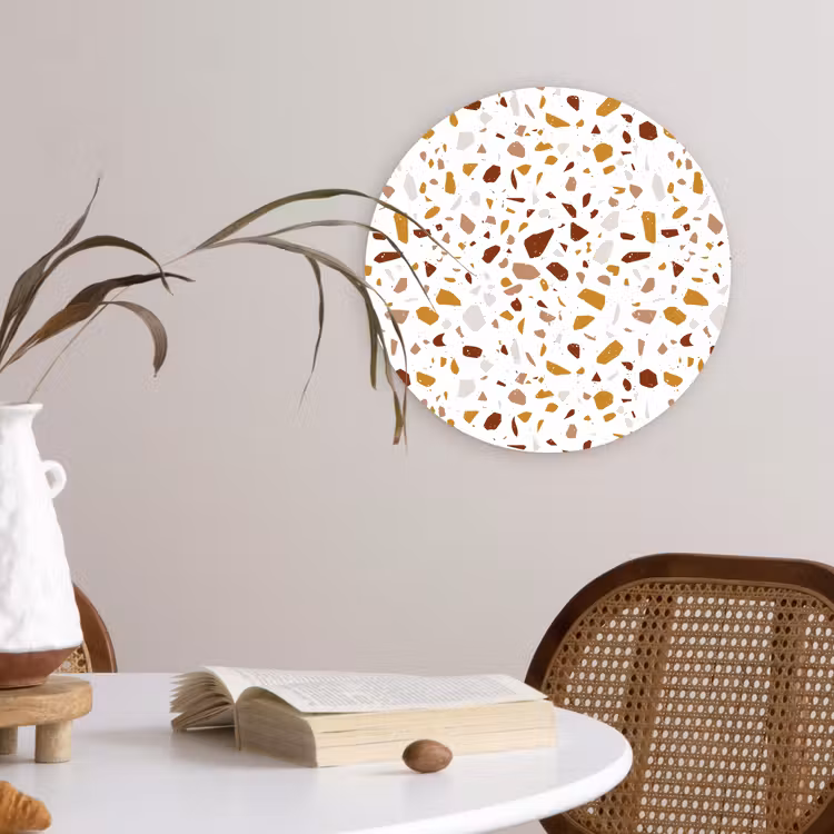 Muurcirkel - Terrazzo - Patroon - Wit - Urban — 4