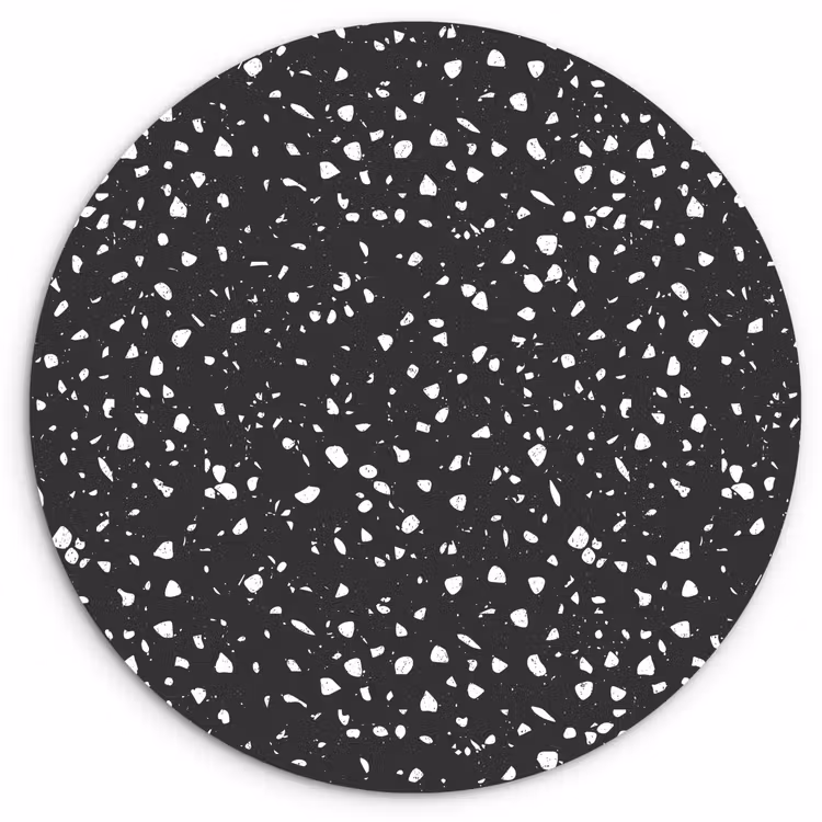 Muurcirkel - Terrazzo - Patroon - Zwart - Wit — 1