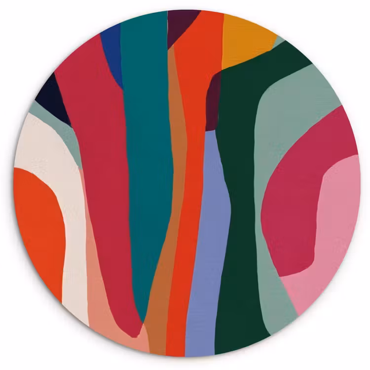 Muurcirkel - Vormen - Bochten - Kleurrijk - Abstract — 1