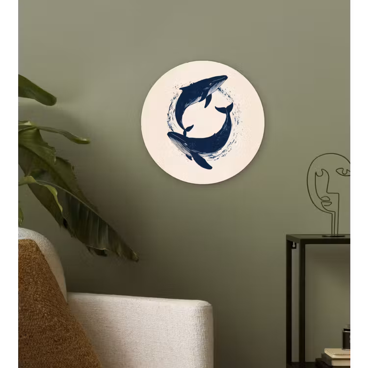 Muurcirkel - Walvissen - Spetters - Cirkel - Donkerblauw — 3