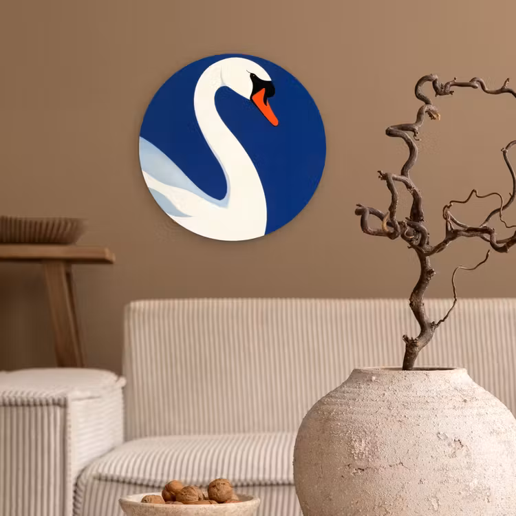 Muurcirkel - Zwaan - Wit - Snavel - Illustratie — 2
