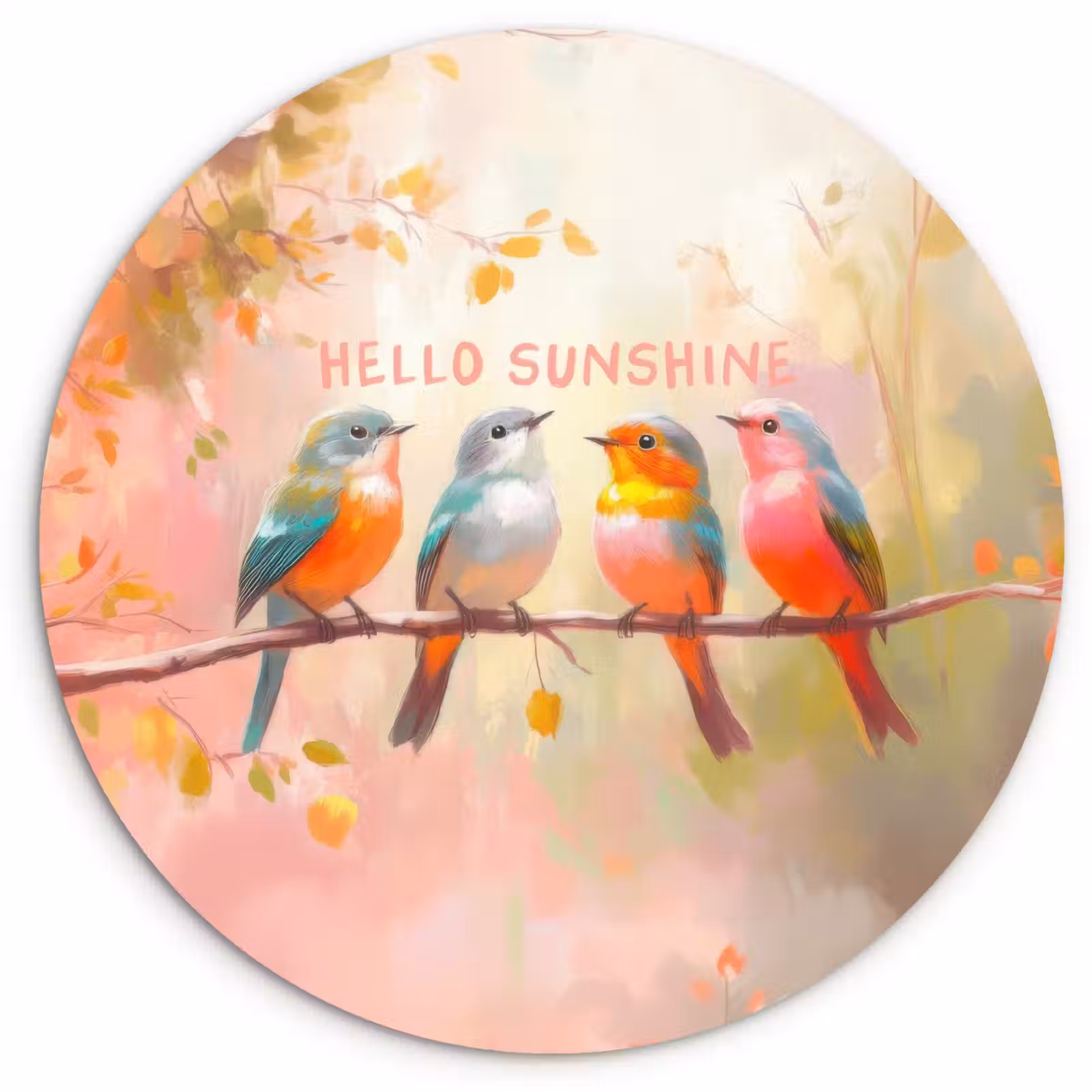 Muurcirkel - Vogels - Tak - Quote - Roze — 1