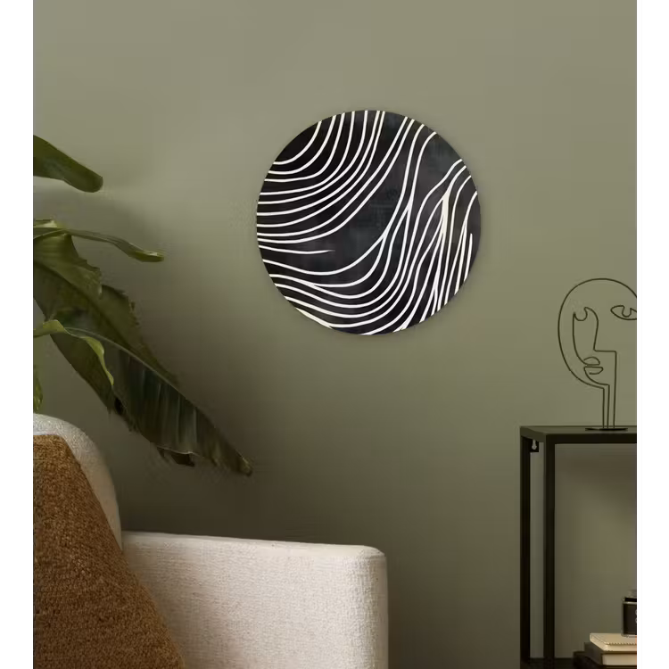 Muurcirkel - Lijnen - Patroon - Abstract - Wit — 3