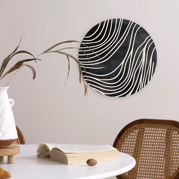 Muurcirkel - Lijnen - Patroon - Abstract - Wit — 4