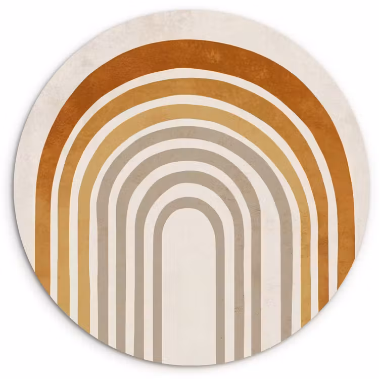 Muurcirkel - Minimalistisch - Boog - Lijnen - Beige — 1