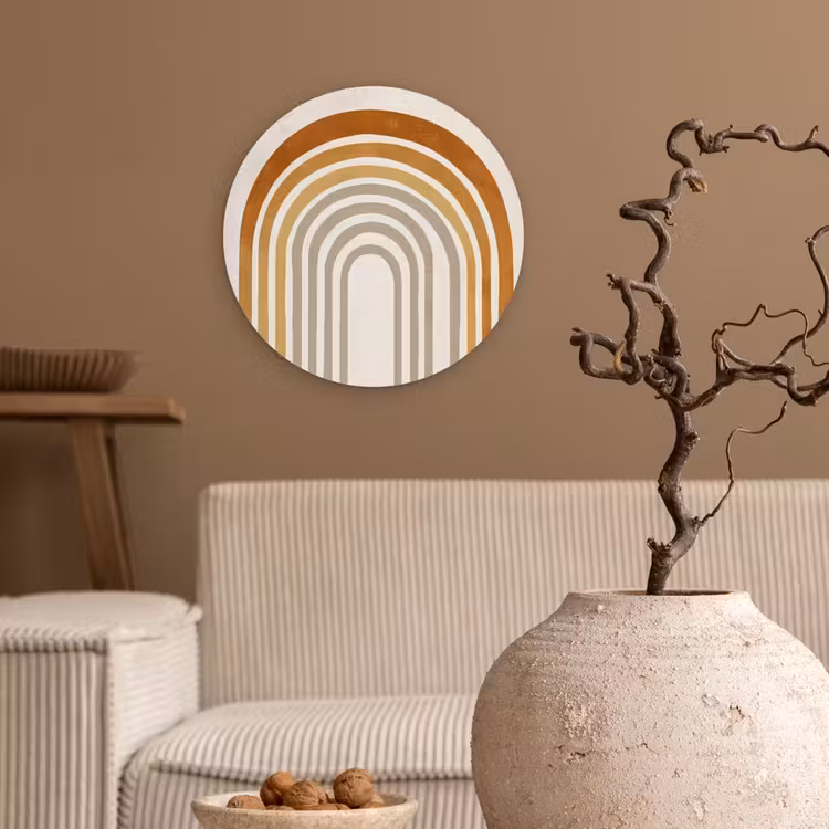 Muurcirkel - Minimalistisch - Boog - Lijnen - Beige — 2