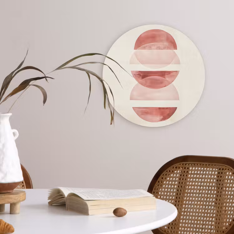 Muurcirkel - Minimalistisch - Cirkels - Roze — 4