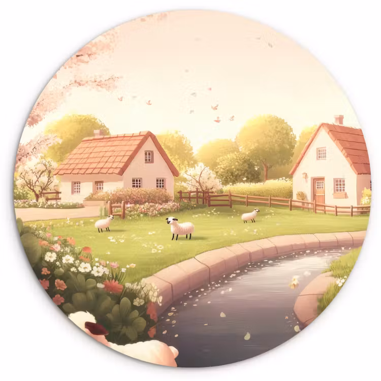 Muurcirkel - Schapen - Huisje - Platteland — 1