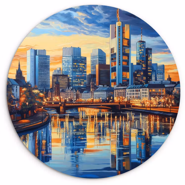 Muurcirkel - Zonsondergang Frankfurt - Stad - Skyline - Water — 1