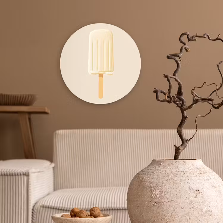 Muurcirkel - Minimalistisch - Waterijsje - Stokje - Beige — 2