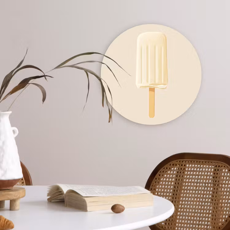 Muurcirkel - Minimalistisch - Waterijsje - Stokje - Beige — 4