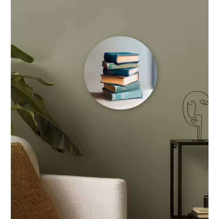 Muurcirkel - Stapel - Boeken - Groen - Daglicht — 3