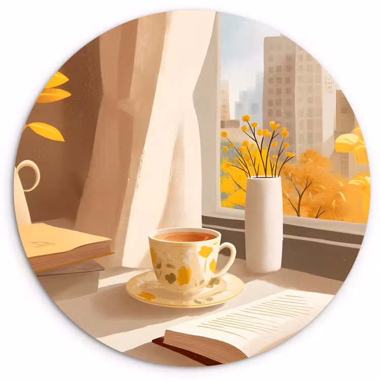Muurcirkel - Thee - Boek - Thee - Herfst — 1