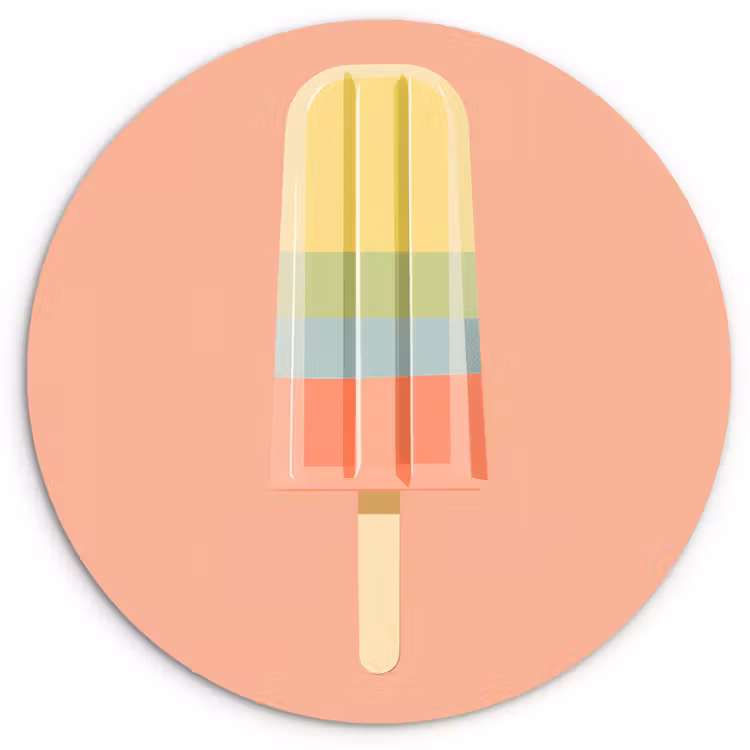Muurcirkel - Waterijsje - Pasteltinten - Minimalistisch — 1