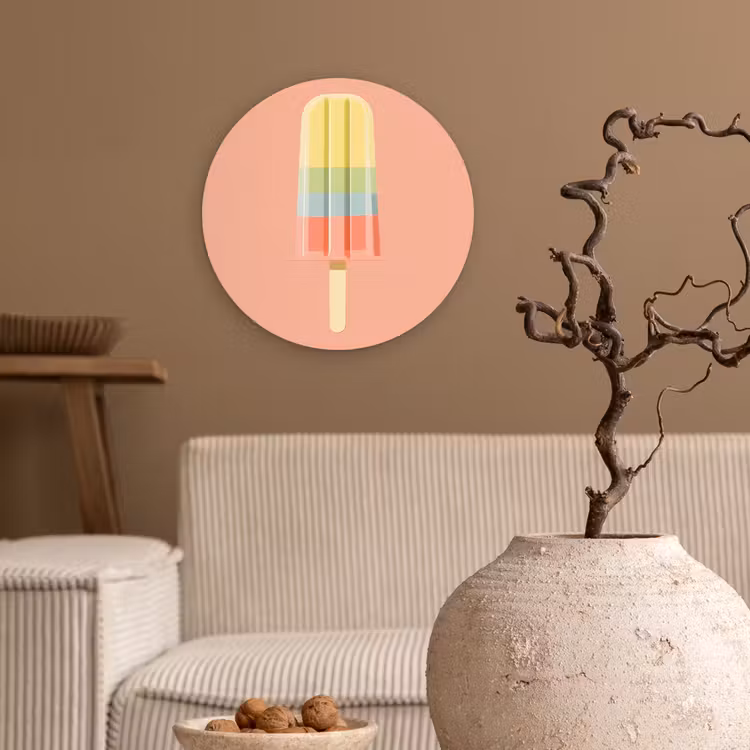 Muurcirkel - Waterijsje - Pasteltinten - Minimalistisch — 2