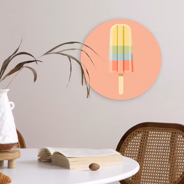 Muurcirkel - Waterijsje - Pasteltinten - Minimalistisch — 4
