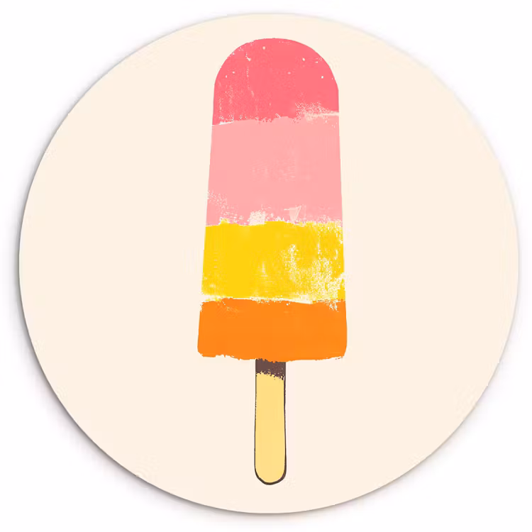 Muurcirkel - Waterijsje - Retro - Stokje - Roze — 1
