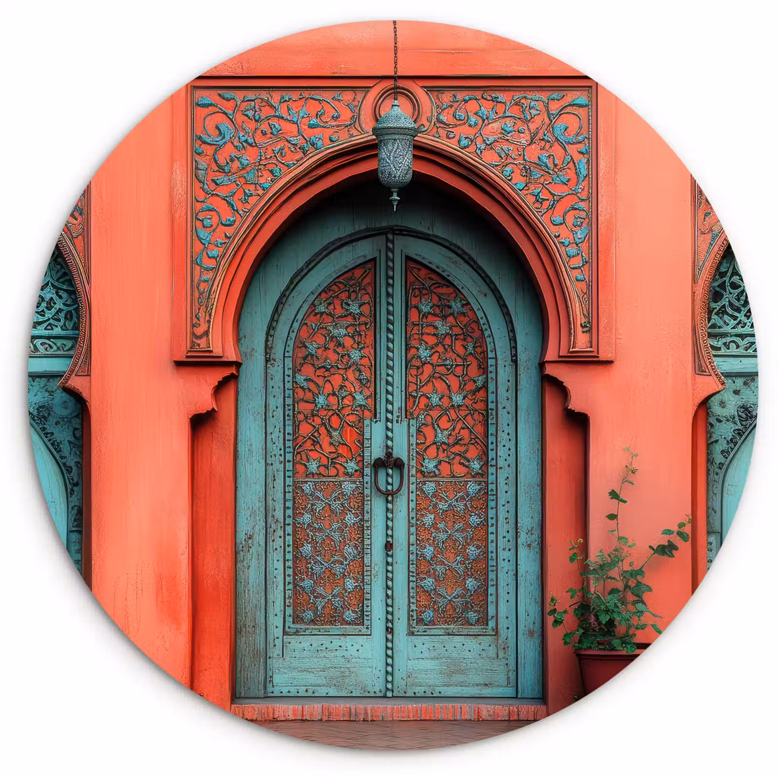 Muurcirkel - Lantaarn - Deur - Turquoise — 1