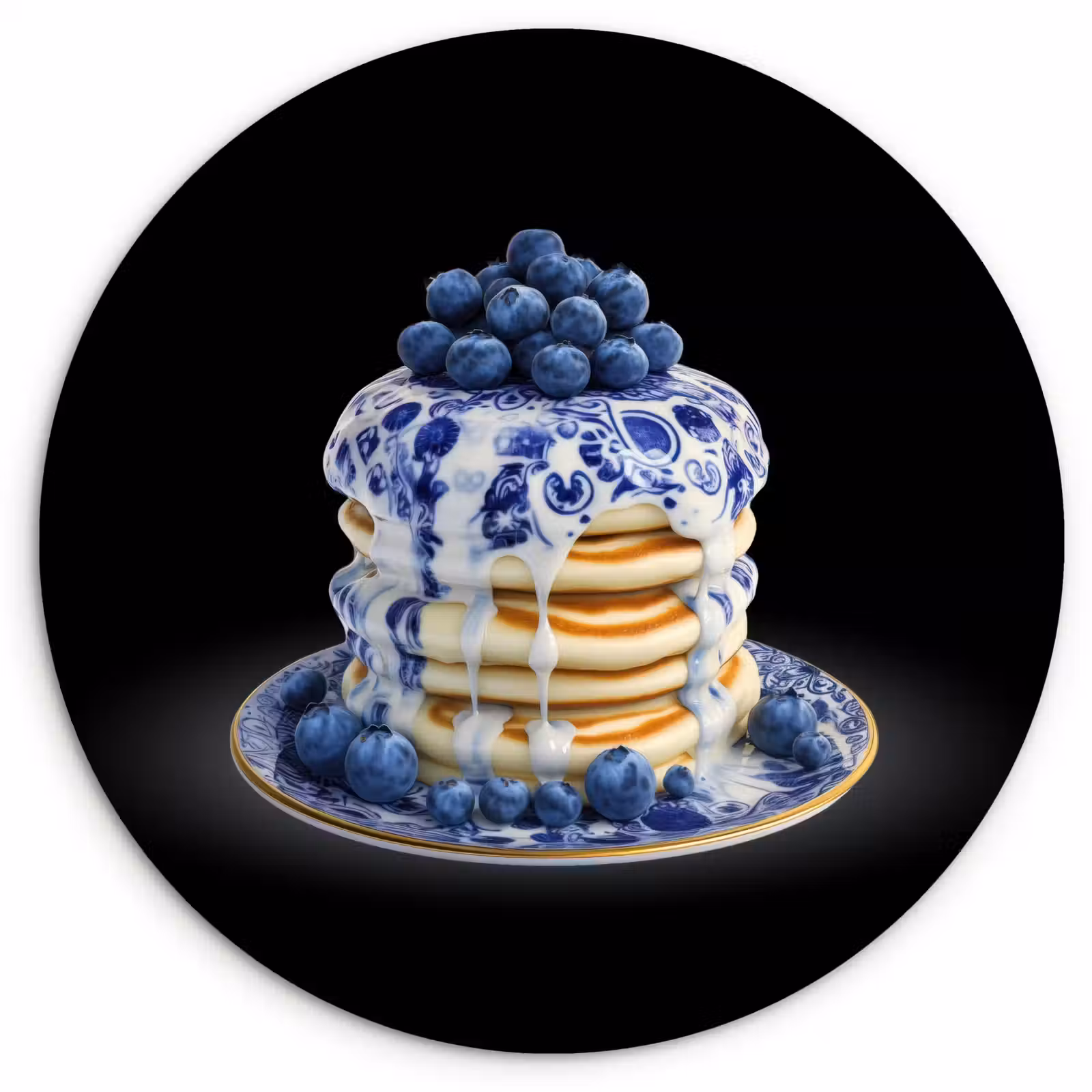 Muurcirkel - Pannenkoeken - Blauwe Bessen - Bord — 1