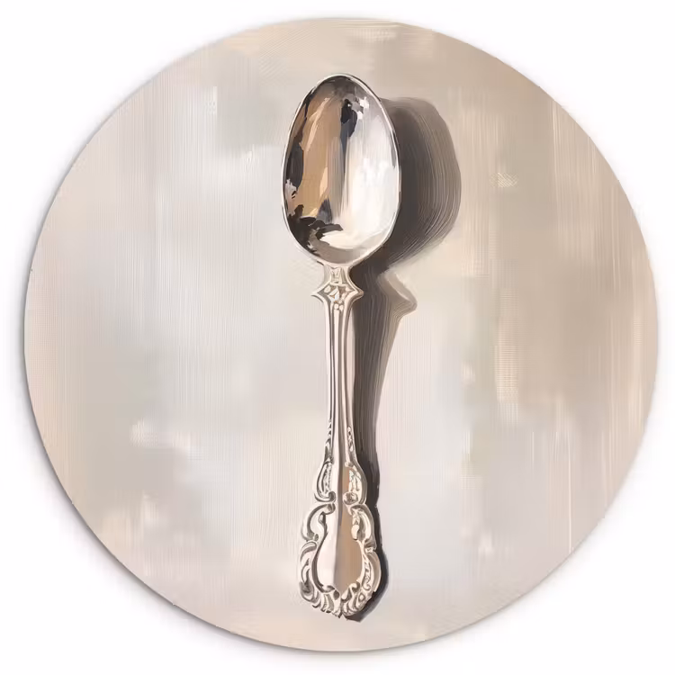 Muurcirkel - Lepel - Verf - Zilver — 1