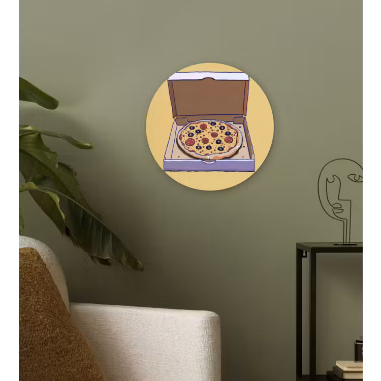 Muurcirkel - Pizza - Doos - Salami - Illustratie — 3