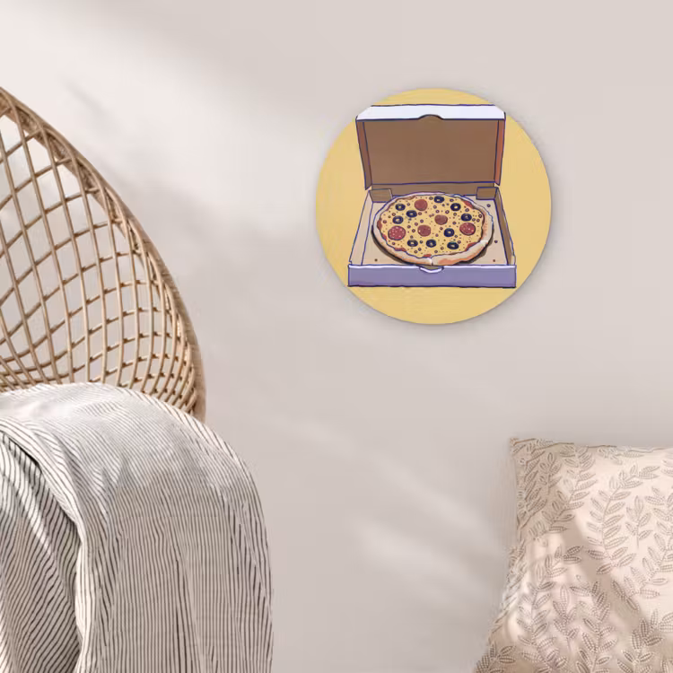 Muurcirkel - Pizza - Doos - Salami - Illustratie — 5