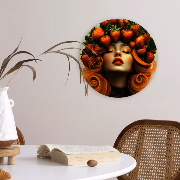 Muurcirkel - Vrouw - Aardbeien - Kroon — 4