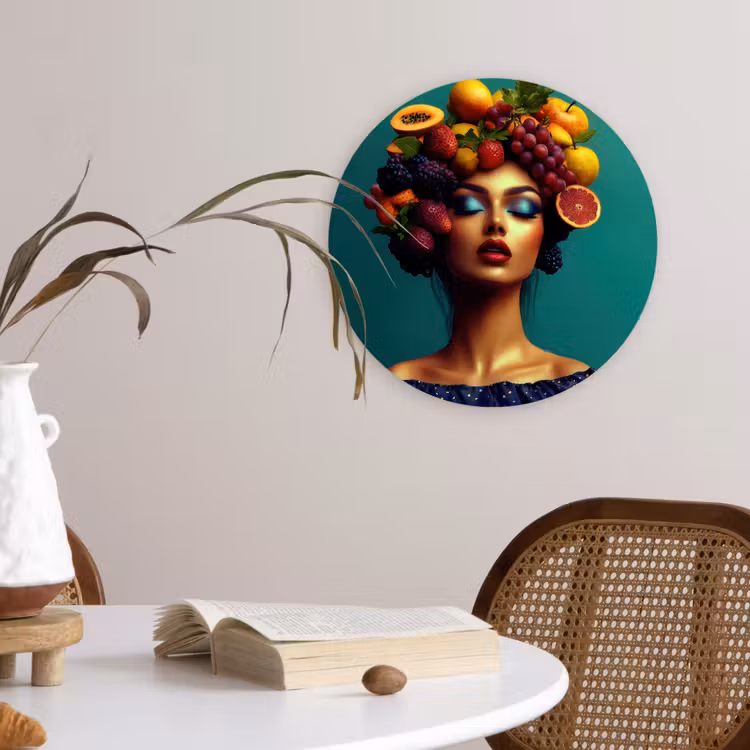 Muurcirkel - Vrouw - Hoodtooi - Tropisch - Fruit - Druiven — 4