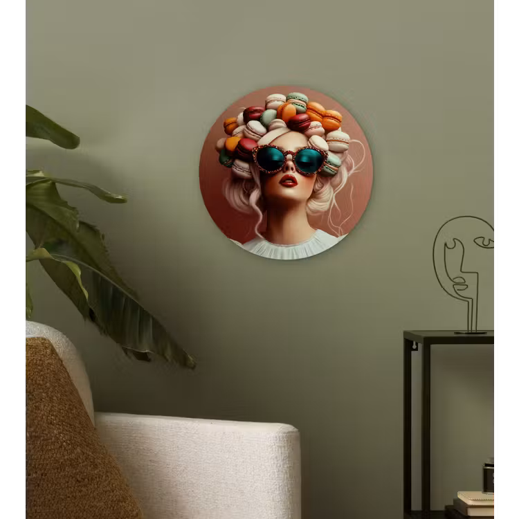 Muurcirkel - Vrouw - Macarons - Bril — 3