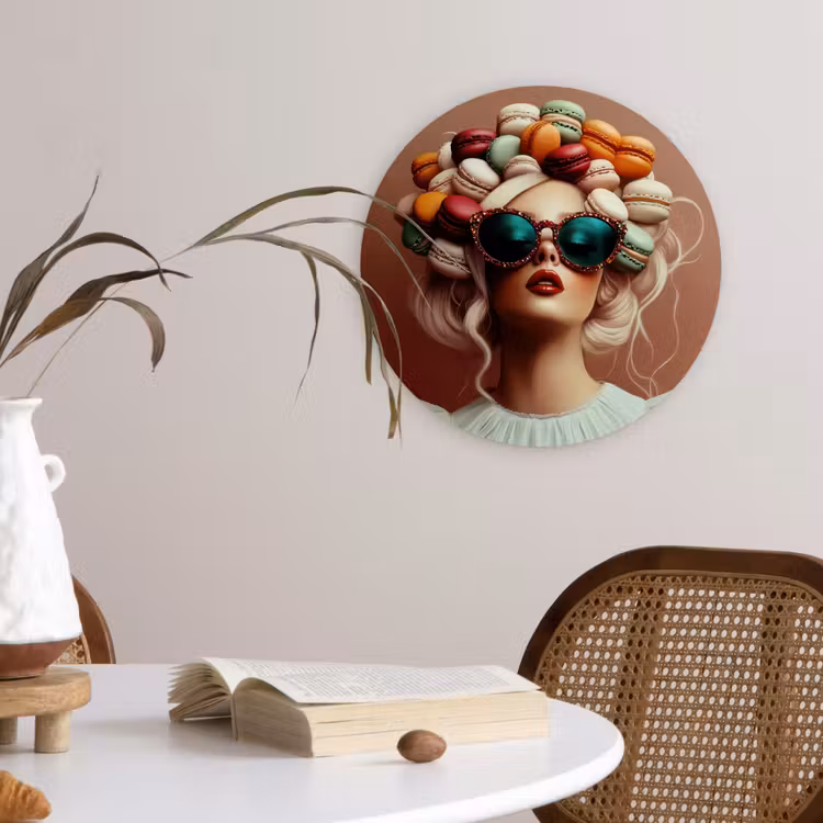 Muurcirkel - Vrouw - Macarons - Bril — 4