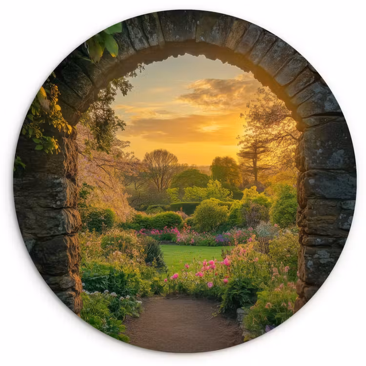 Muurcirkel - Poort - Planten - Zonsondergang — 1