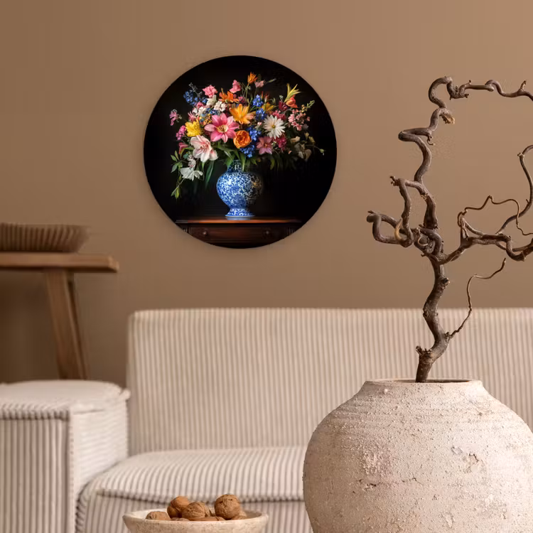 Muurcirkel - Kleur - Vaas - Bloemen - Boeket — 2