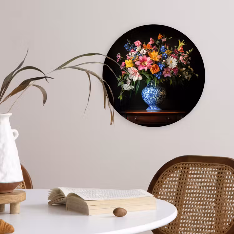 Muurcirkel - Kleur - Vaas - Bloemen - Boeket — 4