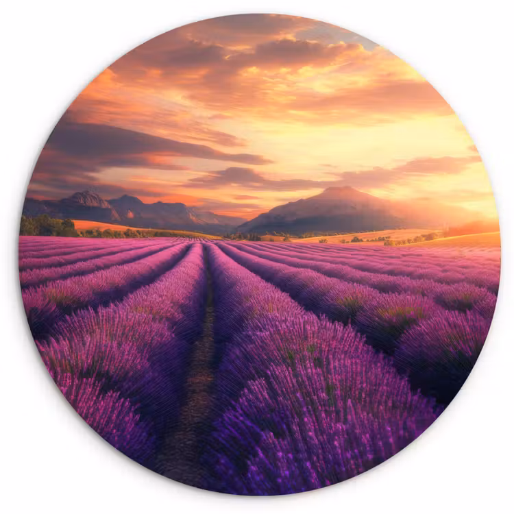 Muurcirkel - Lavendelveld - Zonsondergang - Paars — 1