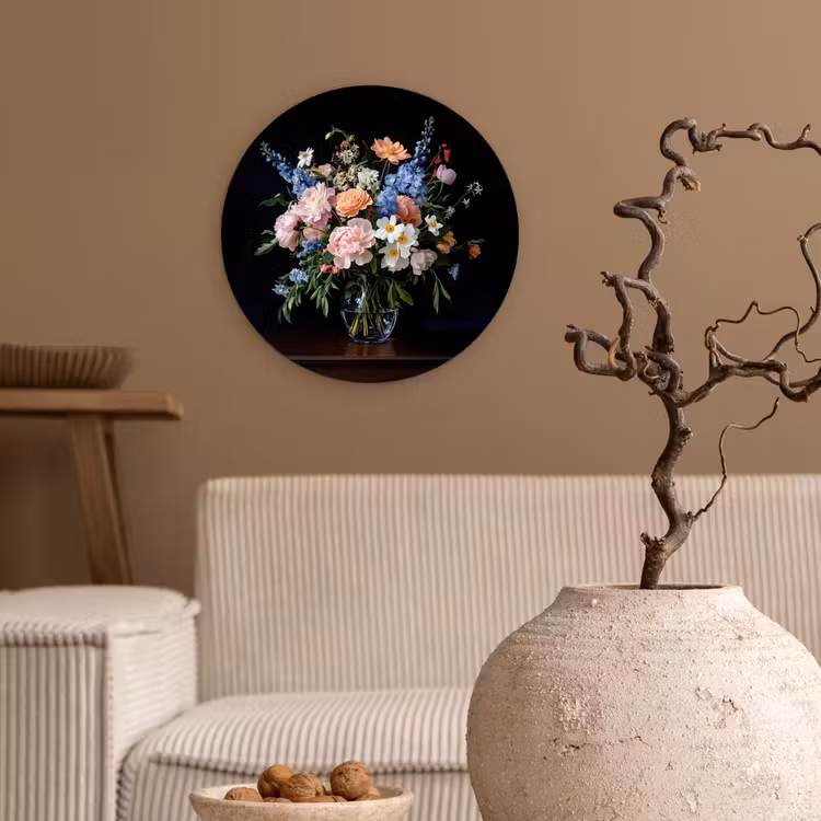 Muurcirkel - Pastel - Bloemen - Glazen - Vaas — 2