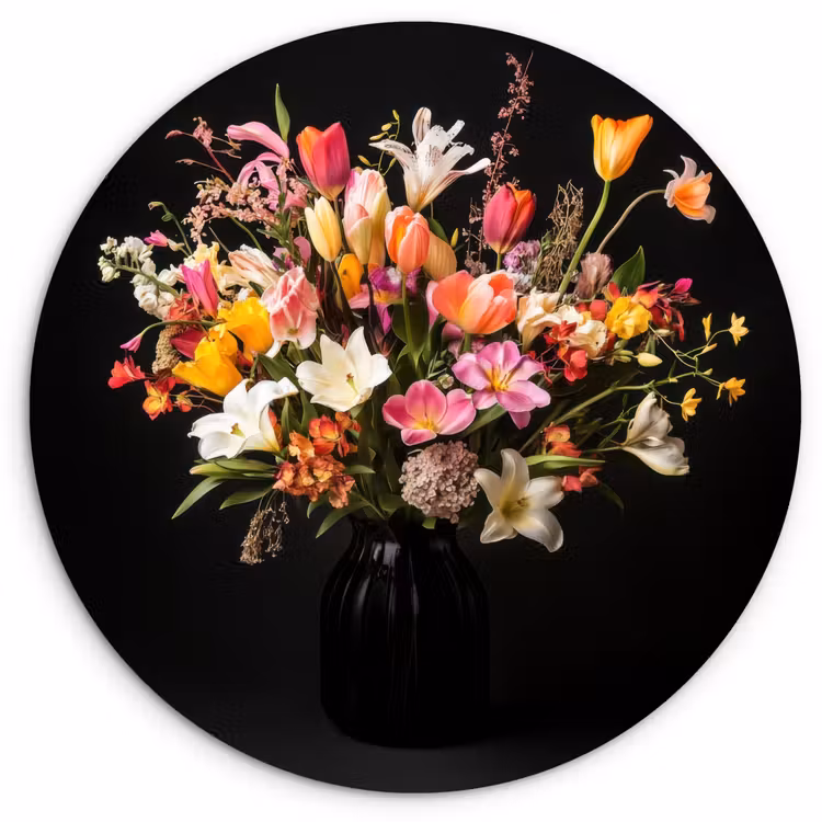 Muurcirkel - Vaas - Bloemen - Tulpen — 1